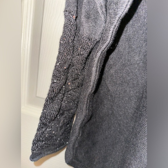 Stella carakasi women’s dark grey sequin sleeve sweater XS cotton wool cashmere - Picture 9 of 9